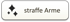 Beiger Button mit drei schwarzen Sternen und dem Text „straffe Arme“.