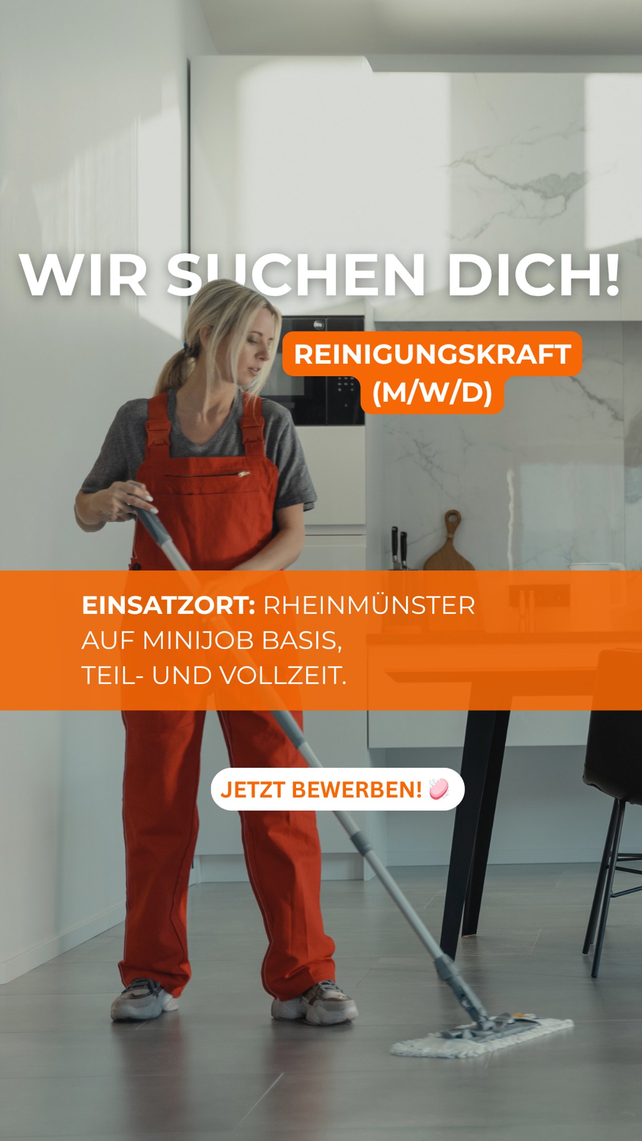 Recruiting-Anzeige POINT Gebäudereinigung: Reinigungskraft gesucht, Einsatzort Rheinmünster, Minijob, Teilzeit und Vollzeit