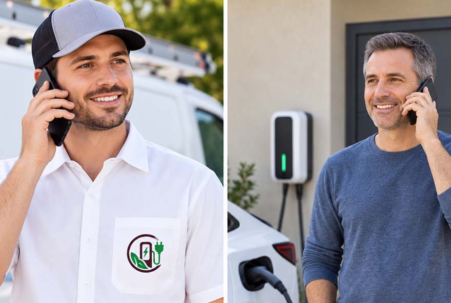 Charging connector plugged into an electric vehicle in a Sunnyvale garage