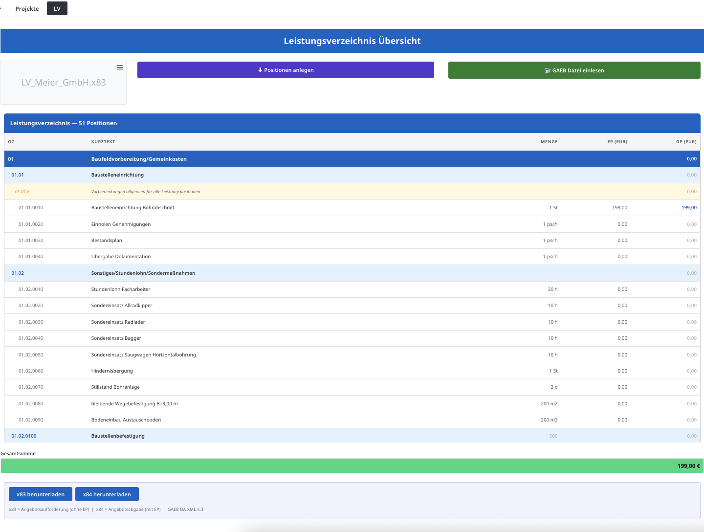 Handwerker – Angebotserstellung