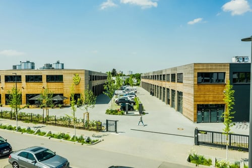 Gebäudekomplex des Standorts von visua TWO in Mannheim