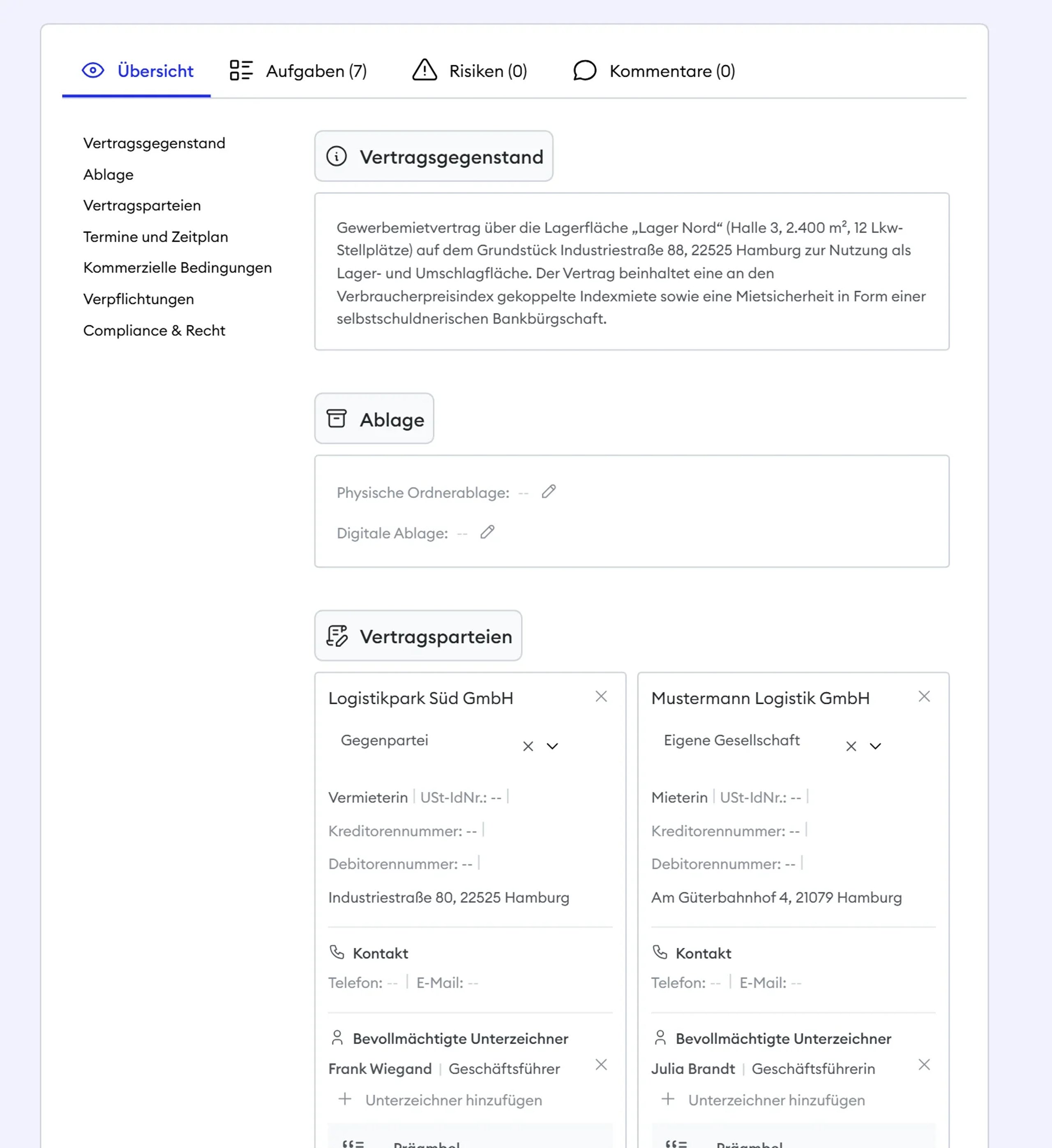 Hochladen. Die KI erledigt den Rest. – Vertragsmanagement-Software