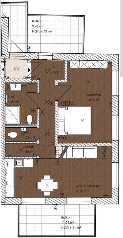 Grundriss Wohnung 4 OG