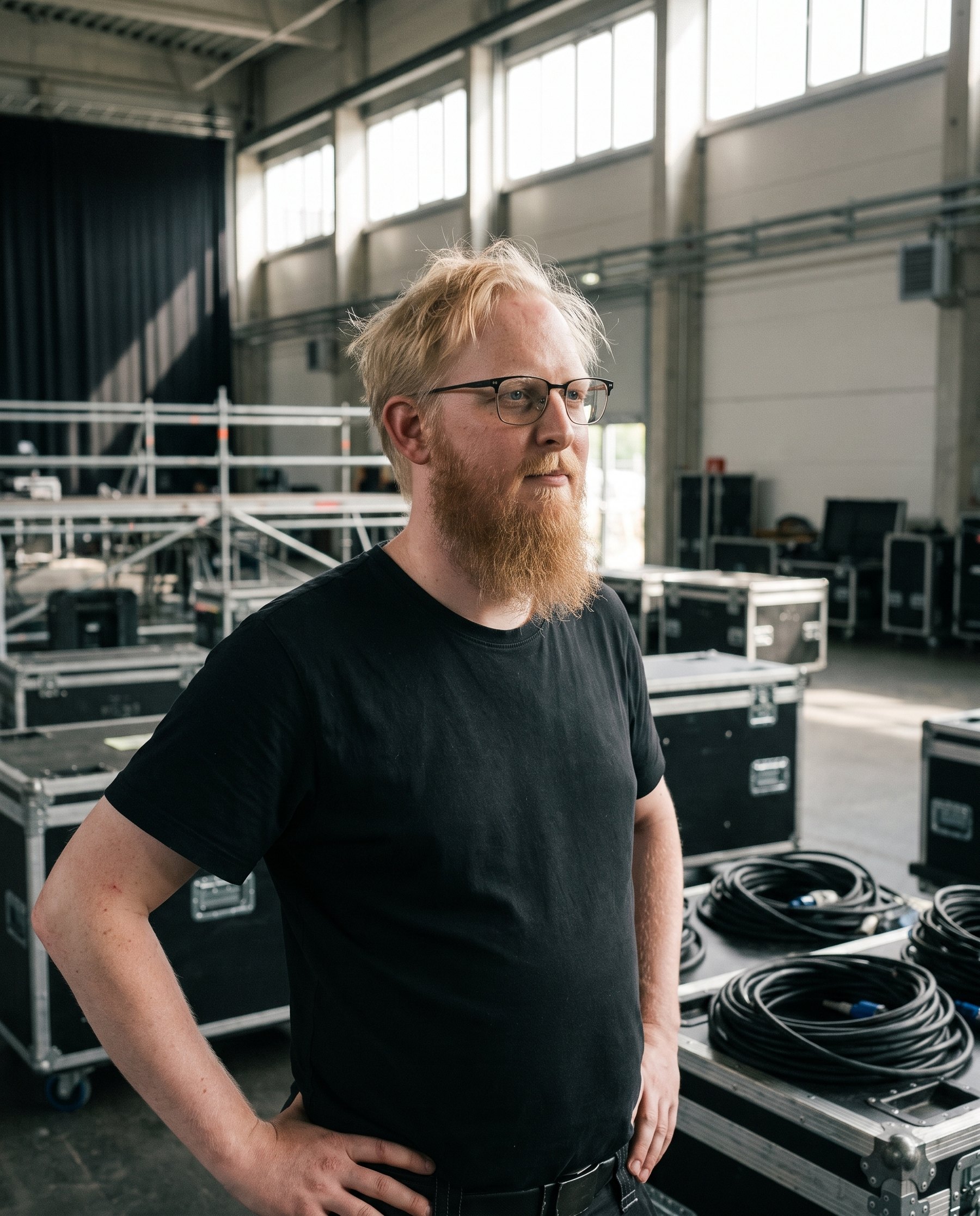 Techniker am Mischpult während einer Konferenz