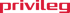Rotes "privileg"-Logo auf dunkelgrünem Hintergrund.