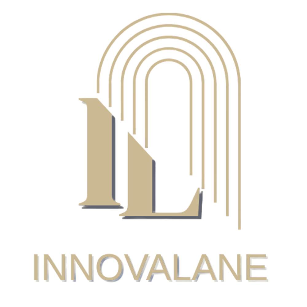 Das Visionlane-Logo zeigt goldene, stilisierte Buchstaben "VL" mit geschwungenen Linien und dem Wort "VISIONLANE" darunter auf grünem Hintergrund.