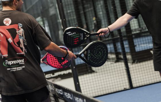 Padel rackets before the match