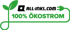 Grünes Logo mit Pflanze, Stecker und Text "all-inkl.com 100% ÖKOSTROM".