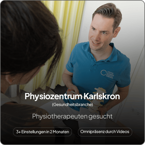 Screenshot aus dem Bewerberportal: 3 Einstellungen in 2 Monaten für das Physiozentrum Karlskron