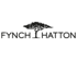 Schwarzes Fynch-Hatton-Logo mit Baumsilhouette als Teil des "Y" und "H" auf dunkelgrünem Hintergrund.