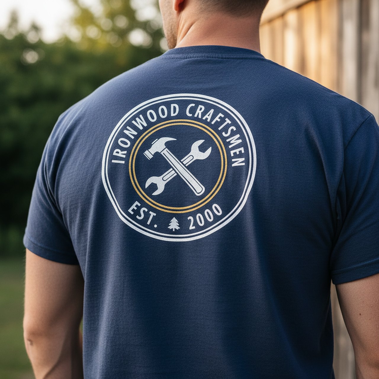 Rückendruck auf Arbeits-T-Shirt