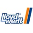 Lloyd Werft Logo mit blauem und orangefarbenem Streifen.