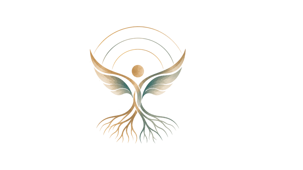 Der weiße Text "Anka Krätzig" mit einem Baumlogo zwischen den Wörtern auf einem grünen Hintergrund.