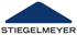 Blaues Dreieckslogo über dem Wort "STIEGELMEYER" in schwarzer Schrift.