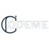 CODEME-Logo in dunkelblau auf dunkelgrünem Hintergrund.