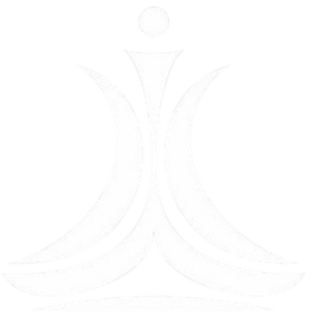 Weißes abstraktes Logo, das eine stilisierte menschliche Figur mit erhobenen Armen auf grünem Hintergrund darstellt.