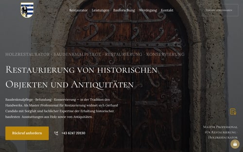 Webseite von Restaurator Salzburg