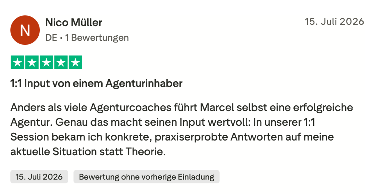Trustpilot-Rezension von Nico Müller