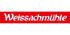 Logo mit weißem Text "Weissachmühle" auf rotem Balken vor dunkelgrünem Hintergrund.