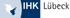 Logo der IHK Lübeck mit einer Karte von Schleswig-Holstein und dem Text "IHK Lübeck".