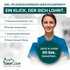 Lächelnde Pflegefachkraft, Text: "DIPL. PFLEGEFACHPERSON ODER PFLEGEPROFI? EIN KLICK, DER SICH LOHNT."