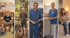 Collage mit fünf Beispielen für Wohnraumsuchende: Freiwillige mit Kindern im Gruppenraum, eine ältere Person mit Fahrrad, ein Handwerker, eine Pflegekraft am Empfang und eine Mutter mit Kind beim Vorlesen.