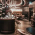 moderner brauner Designboden eines Theaters in Neu-Ulm