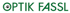 Grünes Logo von Optik Fassl mit einem stilisierten Auge im Buchstaben O.