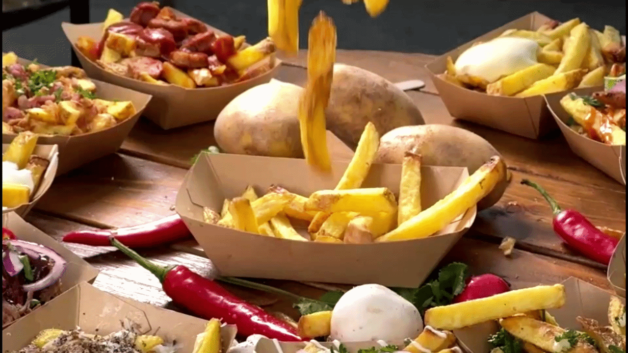 Animierte Pommes vom Pommes Atelier Foodtruck