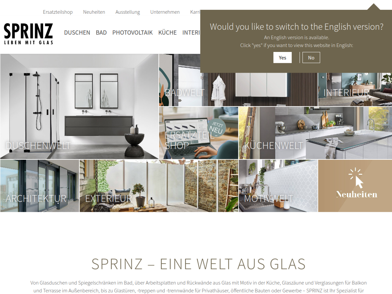TYPO3 Website Joh. Sprinz GmbH & Co. KG