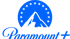 Blaues Paramount+ Logo mit Berg und Sternen auf dunkelgrünem Hintergrund.