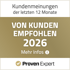 Kundenmeinungen der letzten 12 Monate, VON KUNDEN EMPFOHLEN 2026, Mehr Infos, Proven Expert Logo