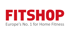 Rotes Logo mit Text "FITSHOP" und darunter "Europe's No. 1 for Home Fitness".