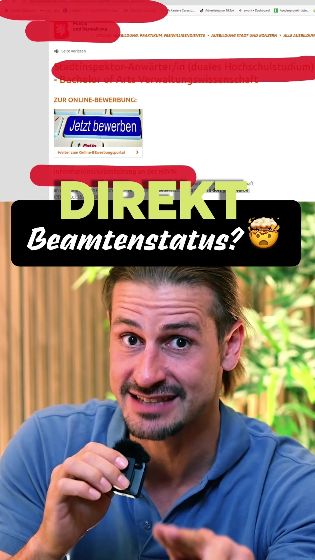 Standbild aus dem Video über den direkten Beamtenstatus im dualen Studium