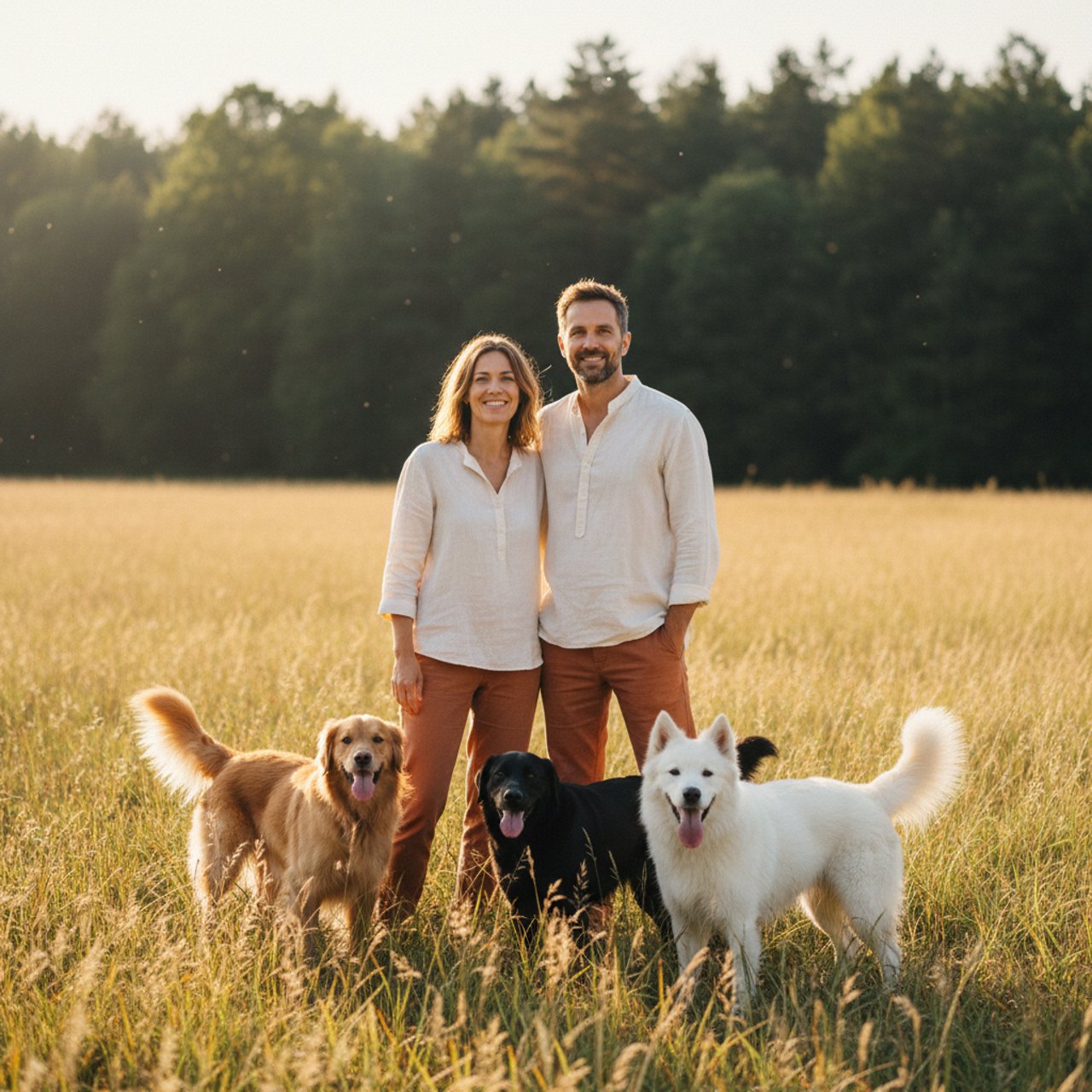 Lisa & Vivi mit Joker, Max und Maria