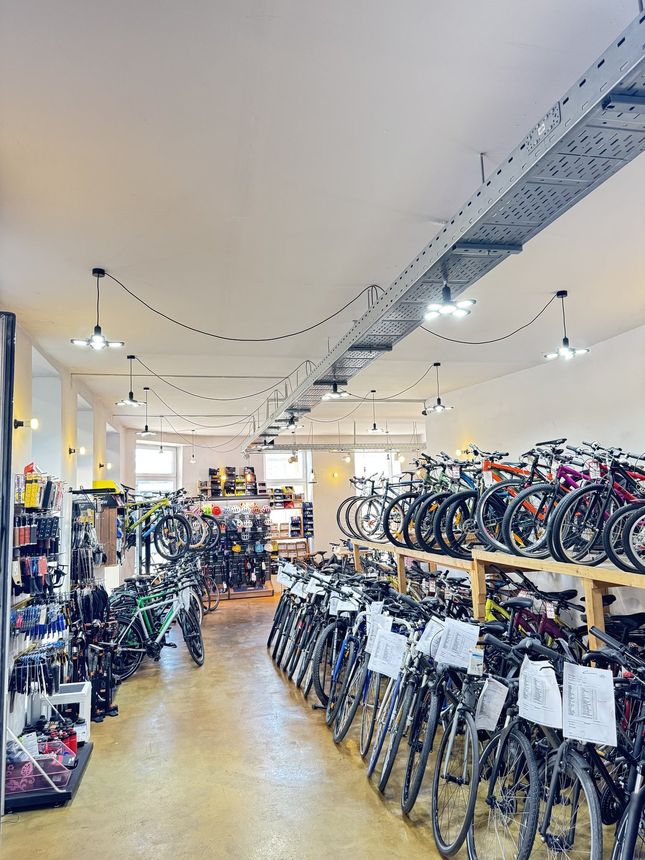 Verkaufsraum von Velobis Bike in Wien mit einer großen Auswahl an Fahrrädern