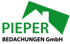Logo: Grünes Hausdach mit Schornstein über den Wörtern "PIEPER BEDACHUNGEN GmbH".