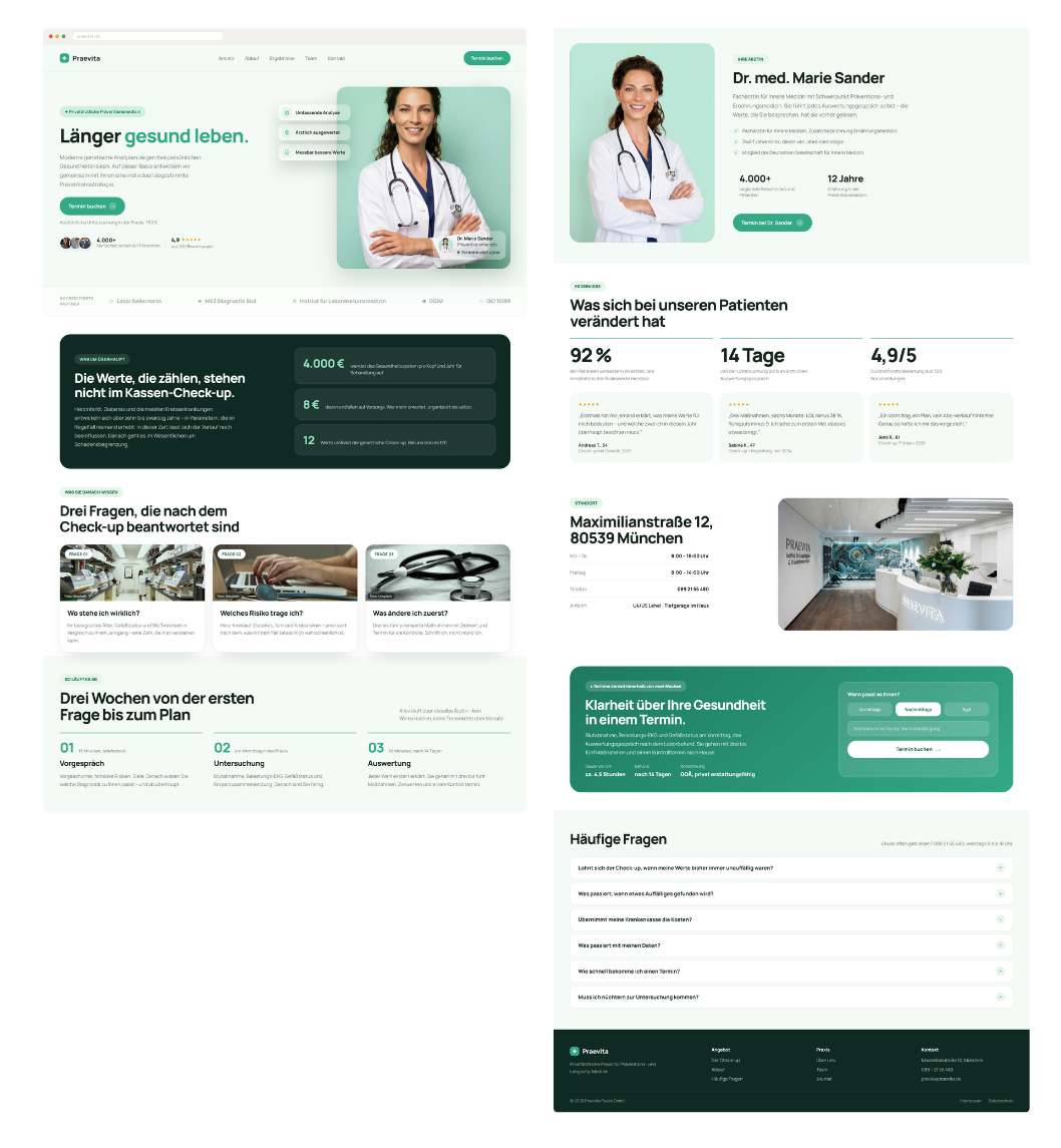 Praevita: Laptop und Landingpage