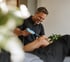 Healthcare provider performing shockwave therapy on a patient’s leg.