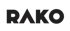 Schwarzer RAKO Schriftzug in fettloser, moderner Typografie auf dunklem Hintergrund.
