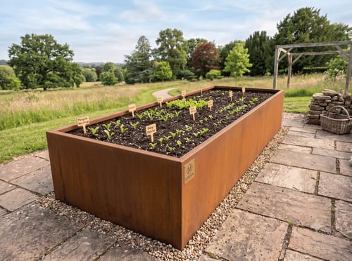 Gartenobjekt aus Cortenstahl von Texpa Gartendesign