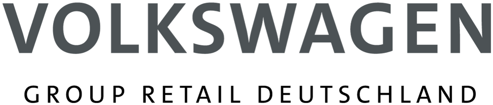 Logo: "VOLKSWAGEN GROUP RETAIL DEUTSCHLAND" in grauen Buchstaben.