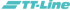 Logo von TT-Line mit zwei stilisierten blauen Linien, die ein Schiff darstellen.
