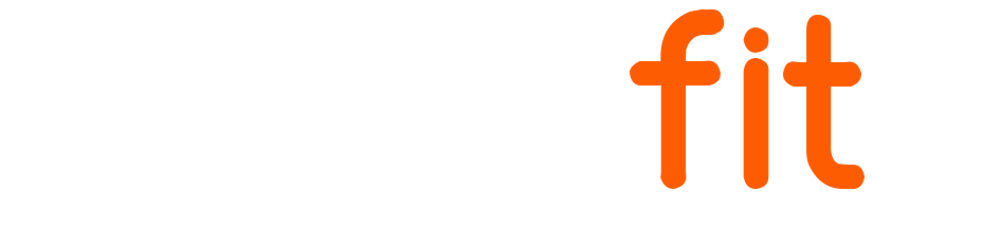 Das Squatfit-Logo zeigt den Text "squatfit", wobei "squat" dunkelgrau und "fit" orange ist.
