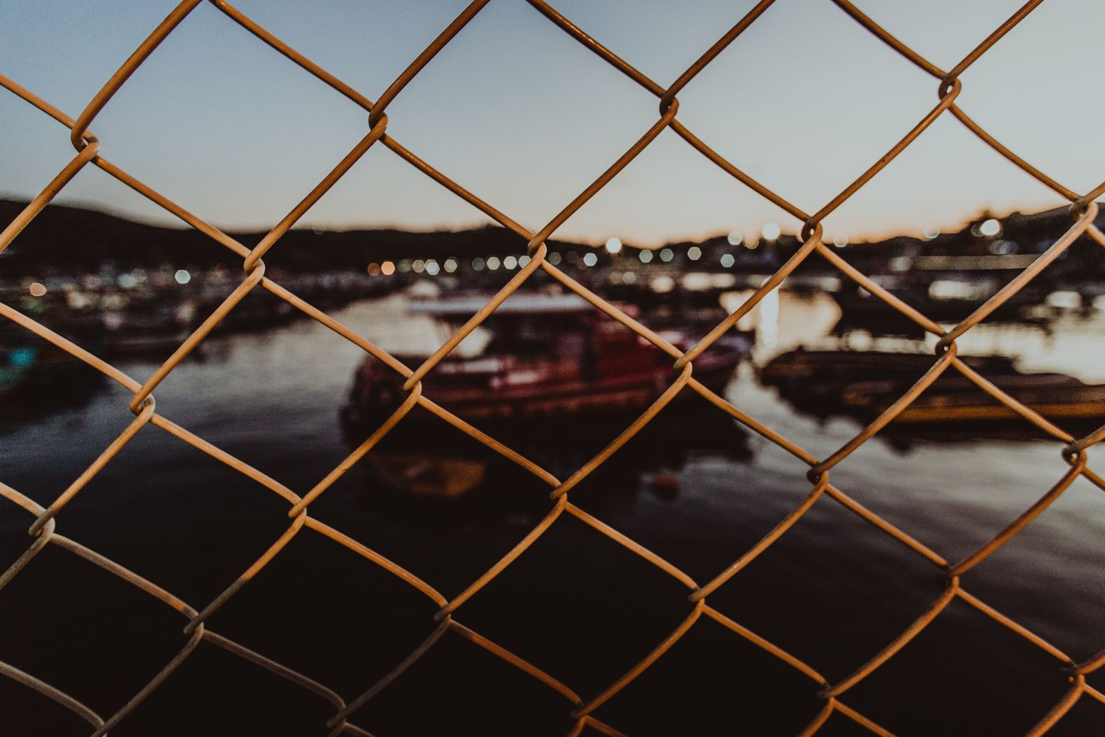 Commercial perimeter fence around a working yard