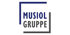 Logo mit den Worten "MUSIOL GRUPPE" in Blau und Grau, umrahmt von einer blauen und grauen Linie.
