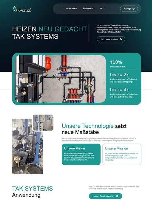Website von TAK Systems