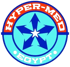 Rundes Logo mit dem Text HYPER-MED EGYPT, einem fünfzackigen Stern und blauen Pfeilen auf hellblauem Grund.