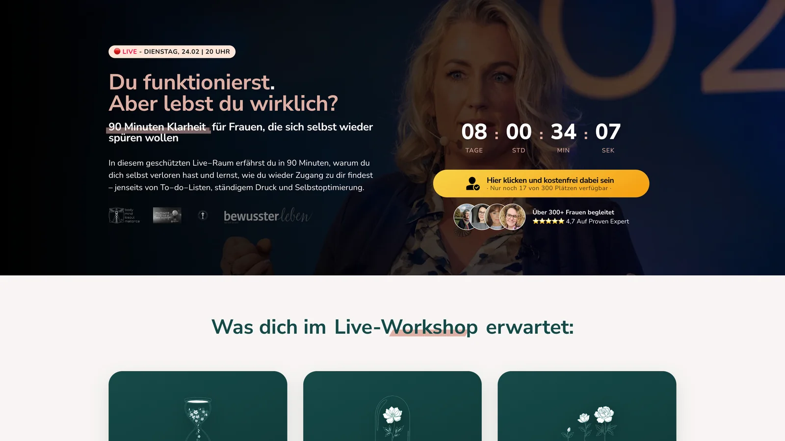 Workshop-Seite von Wunderweib nach dem Relaunch