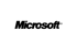 Black "Microsoft" logo with an italicized font and a registered trademark symbol.